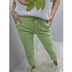 Nagyon csinos derekán gumírozott megkötős gyűrt hatású nadrág (zöld)