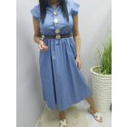 Nagyon csinos mellrészen gombos farmer hatású ruha övvel