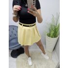 Csinos gumis derekú nadrág szoknya övvel (sárga)