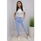 Csinos arany bilétás gumis derekú nadrág (babakék)