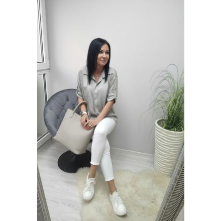 Csinos fényes anyagú blúz (zöld)