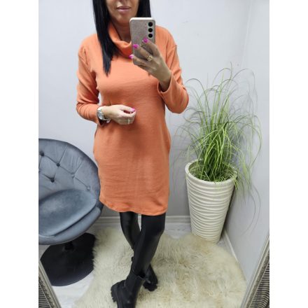 Csinos kámzsás nyakú ruha/tunika (narancs)