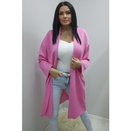 Puha anyagú lezser zsebes kardigán (rózsaszín)