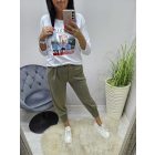 Brooklyn mintás csinos lezser felső (fehér)