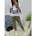 Brooklyn mintás csinos lezser felső (fehér)