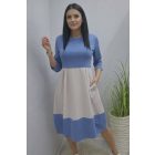 Csinos kék-bézs hagymafazonú ruha