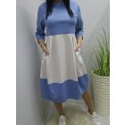 Csinos kék-bézs hagymafazonú ruha