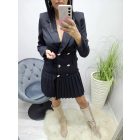 Gyönyörű alján rakott gombos ruha (fekete)