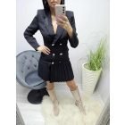 Gyönyörű alján rakott gombos ruha (fekete)