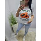 Csinos vékony kötött mintás rövid ujjú pulóver (papaya)