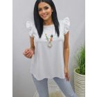 Csinos vállán fodros felső nyaklánccal (fehér)