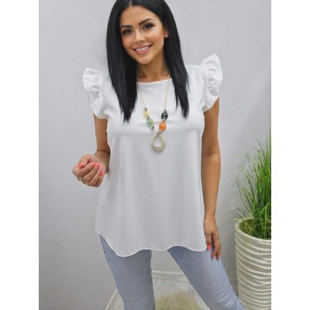 Csinos vállán fodros felső nyaklánccal (fehér)