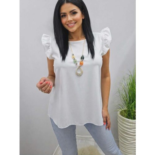 Csinos vállán fodros felső nyaklánccal (fehér)