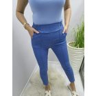 Csinos farmer hatású gumis derekú nadrág (farmerkék)