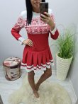 Nagyon csinos fodros aljú karácsonyi mintás ruha (1)