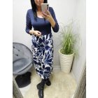 Nagyon csinos felső részén sötétkék alján virágmintás ruha