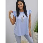 Csinos vállán fodros felső nyaklánccal (babakék)