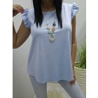 Csinos vállán fodros felső nyaklánccal (babakék)