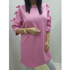 Csinos vállán masnis tunika (rózsaszín)