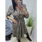 Ocelotmintás ruha derekán megkötővel