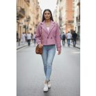 Nagyon csinos rövid fazonú gombos kabát (mályva)