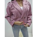 Nagyon csinos rövid fazonú gombos kabát (mályva)