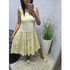 Csinos vállán és alján fodros ruha (sárga)