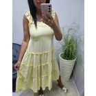 Csinos vállán és alján fodros ruha (sárga)