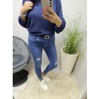 Divatos szaggatott farmernadrág övvel (S6552-7)