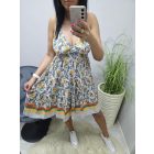 Nagyon csinos vékonypántos színes mintás nyári ruha 