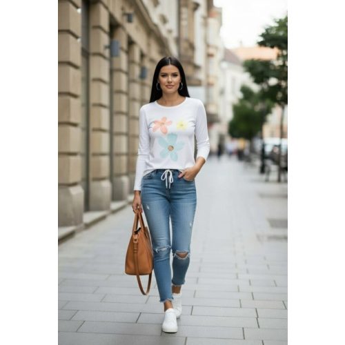 Csinos virágmintás hosszúujjú felső (03)