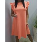 Nagyon csinos fodros vállú A vonalú pamutruha (narancs)