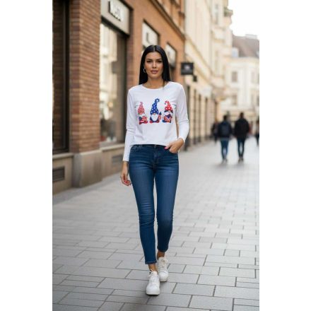 Csinos manó mintás hosszú ujjú felső