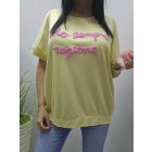 Csinos feliratos lezser felső (sárga)