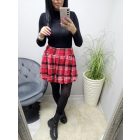 Csinos kockás hagymafazonú szoknya (piros-fekete)