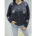 Csinos flitteres díszítésű gombos kardigán(fekete)