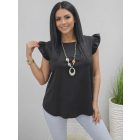 Csinos vállán fodros felső nyaklánccal (fekete)