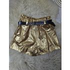 Csinos műbőr rövidnadrág elején arany lenyomattal (barna-arany)