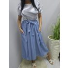 Csinos felső részén csíkos alján farmer hatású ruha derekán megkötővel (2)