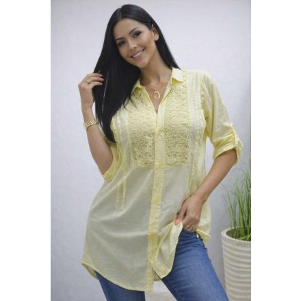 Gyönyörű madeira mintás blúz  (sárga)