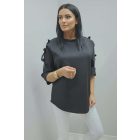 Csinos vállán masnis felső (fekete)