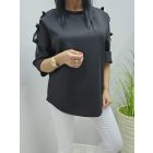 Csinos vállán masnis felső (fekete)