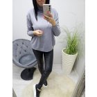 Csinos garbós nyakú puha pulóver (szürke)