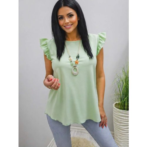 Csinos vállán fodros felső nyaklánccal (almazöld)