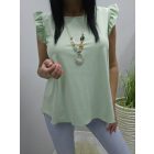 Csinos vállán fodros felső nyaklánccal (almazöld)