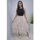 Gyönyörű gumis derekú tüll szoknya (bézs)