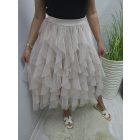 Gyönyörű gumis derekú tüll szoknya (bézs)