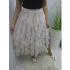 Gyönyörű gumis derekú tüll szoknya (bézs)