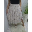 Gyönyörű gumis derekú tüll szoknya (bézs)