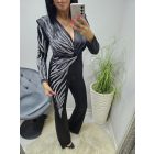 Nagyon elegáns strasszkövekkel díszített overál (fekete)